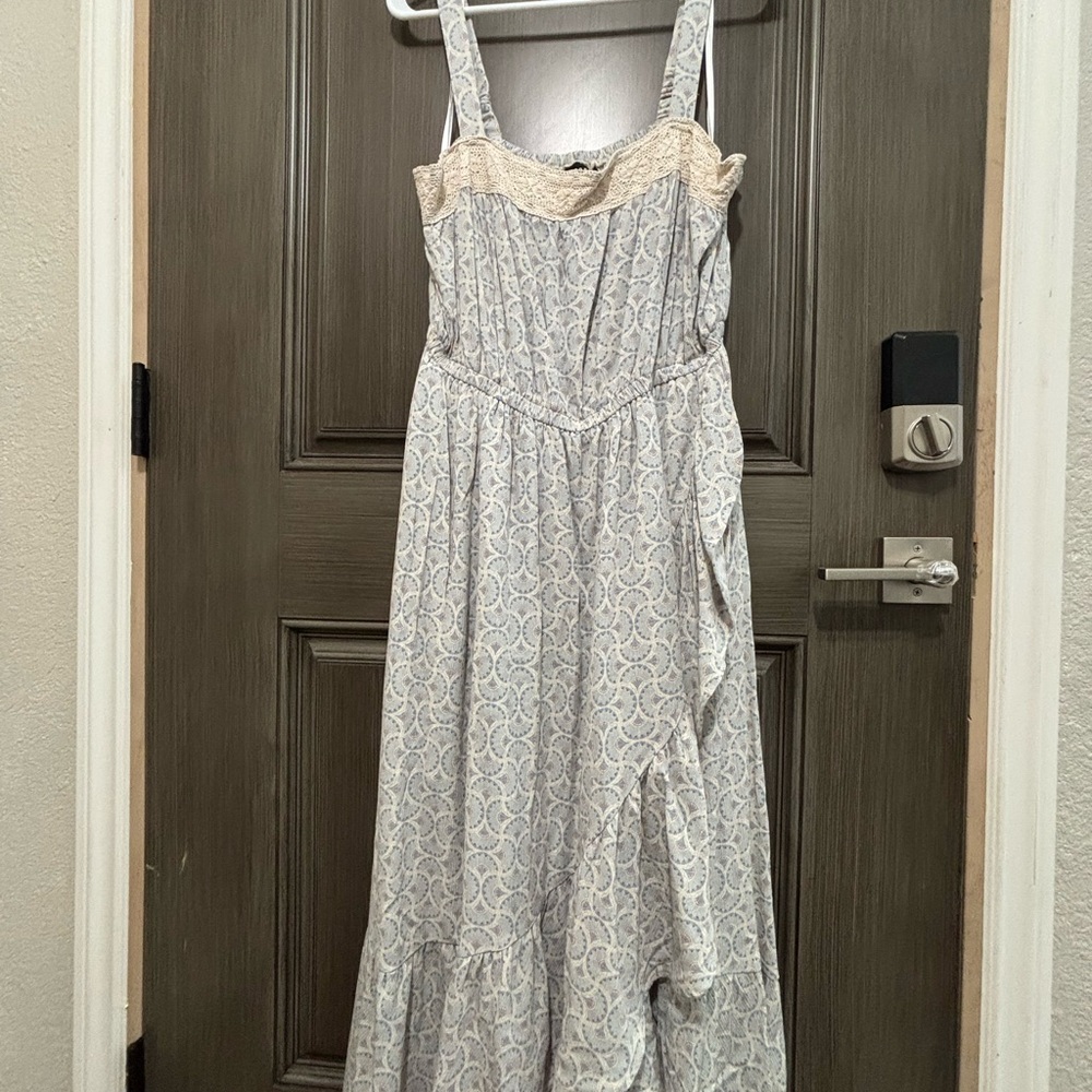 Torrid Cream and Gray Maxi Dress